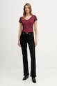 Majica kratkih rukava Sisley 3TNHL4007 bordo AW25