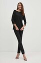 Sisley longsleeve 3QU4L12EE negru AW25