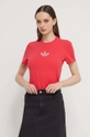 czerwony adidas Originals t-shirt