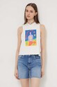 Volcom top bawełniany x ARTHUR LONGO biały B4512407