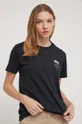 Bombažna kratka majica Converse črna