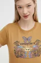 brązowy Converse t-shirt bawełniany