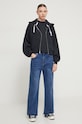 Βαμβακερό μπλουζάκι Converse 10026048.A02 μαύρο SS24