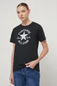 czarny Converse t-shirt bawełniany Damski