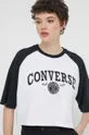 bela Bombažna kratka majica Converse