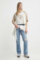 Хлопковая футболка Converse 10026050.A02 бежевый SS24