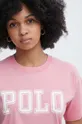 roza Bombažna kratka majica Polo Ralph Lauren