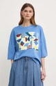 Хлопковая футболка Max Mara Leisure голубой 2416971018600