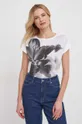 λευκό Βαμβακερό μπλουζάκι Sisley