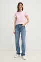 Бавовняна футболка Sisley 3I1XL101S рожевий SS25