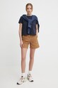 Sisley t-shirt bawełniany 3I1XL101S granatowy SS25