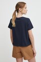 Odzież Sisley t-shirt bawełniany 3I1XL101S granatowy