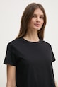 Sisley t-shirt bawełniany czarny 3I1XL101S
