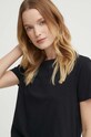 Sisley t-shirt bawełniany czarny 3I1XL101S