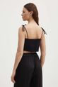 Îmbrăcăminte Sisley top din bumbac 5WDVLH014 negru