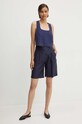 Одяг Льняний топ Sisley 5NTHLH015 темно-синій