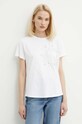Sisley t-shirt bawełniany biały 3F1QL1054