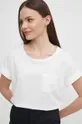 beżowy Sisley t-shirt bawełniany Damski