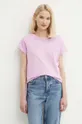 розовый Хлопковая футболка Sisley
