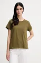 Βαμβακερό μπλουζάκι Sisley πράσινο 3I1XL1058