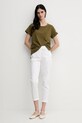 Хлопковая футболка Sisley 3I1XL1058 зелёный SS25