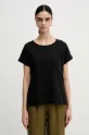 Sisley t-shirt bawełniany czarny 3I1XL1058