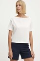 Sisley t-shirt bawełniany beżowy 3096L400N