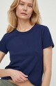 Bavlnené tričko American Vintage T-SHIRT MC COL ROND tmavomodrá GAMI02BE24