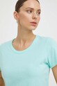 American Vintage t-shirt bawełniany T-SHIRT MC COL ROND turkusowy GAMI02BE24