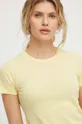 żółty American Vintage t-shirt bawełniany  T-SHIRT MC COL ROND