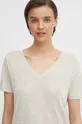 béžová Ľanové tričko Calvin Klein