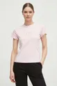 różowy Guess t-shirt bawełniany NYRA