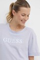 Хлопковая футболка Guess AYLA фиолетовой V4GI06.K8G01