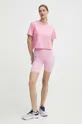 Βαμβακερό μπλουζάκι Guess SKYLAR ροζ