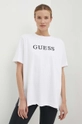 biały Guess t-shirt bawełniany ATHENA Damski