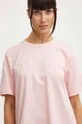 różowy Guess t-shirt bawełniany ATHENA