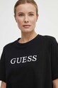 Guess t-shirt bawełniany ATHENA czarny V4GI12.KC641