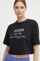 μαύρο Βαμβακερό μπλουζάκι Guess DAKOTA Γυναικεία