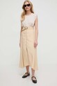 Marella top din bumbac 2413941095200 bej SS24