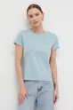modra Bombažna kratka majica Marella Ženski