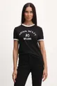 czarny Miss Sixty t-shirt z domieszką jedwabiu SJ3540 S/S T-SHIRT