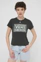 Βαμβακερό μπλουζάκι Vans μαύρο
