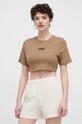 Vans tricou din bumbac maro VN000GFFYJ21