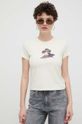 Vans t-shirt bawełniany beżowy VN000H0JFS81