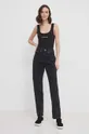 Calvin Klein Jeans top bawełniany czarny