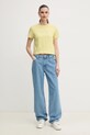 Bavlněné tričko Calvin Klein Jeans J20J223113 žlutá SS25