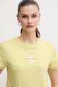 Bavlnené tričko Calvin Klein Jeans žltá J20J223113