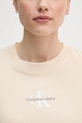 Βαμβακερό μπλουζάκι Calvin Klein Jeans J20J223113 μπεζ