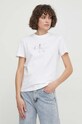Βαμβακερό μπλουζάκι Calvin Klein Jeans J20J223264 λευκό SS24