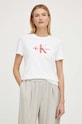 Памучна тениска Calvin Klein Jeans J20J223272 бял SS24